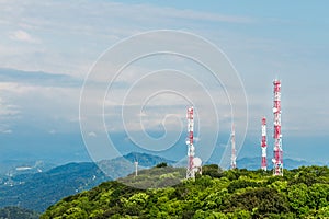 Cell towers on the hills photo