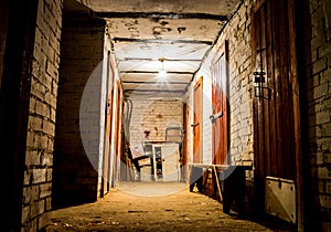 Cellar vault lamp light night door