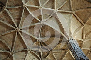 Celling in the Cathedral in Jeronimos monastery in Belem, Lisbon