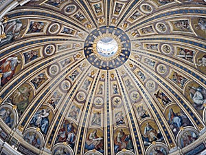 Celling of St. Peter`s Basilica, Vatican City