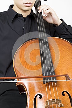 Cellist bowing 3 photo