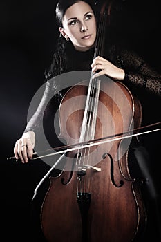 Cellist playing violoncello