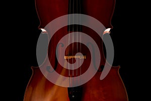Cello on black background