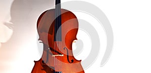 Cello closeup in dramatic light