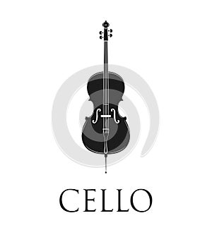 Cello. Isolated On White Background.