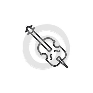 Cello music instrument line icon