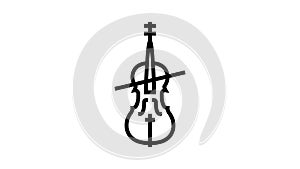 cello orchestra music instrument line icon animation