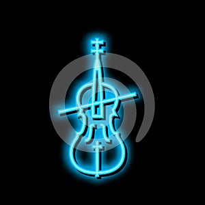 cello orchestra music instrument neon glow icon illustration