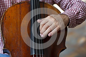Cello playing cellist hands close up orchestra instruments
