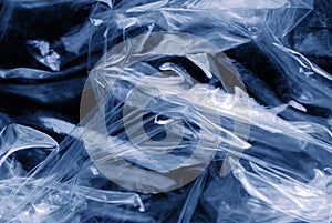 The cellophane crumpled texture background