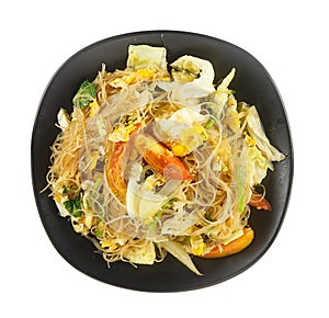 Cellophane noodles stir fried with vegetable