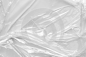 Cellophane plastic wrinkle clear surface for macro light gray abstract wallpaper and background
