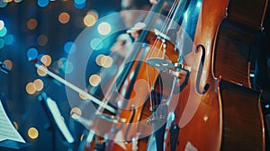 The cellos and basses representing the strong force of the gluon playing powerful and energetic melodies that seem to photo