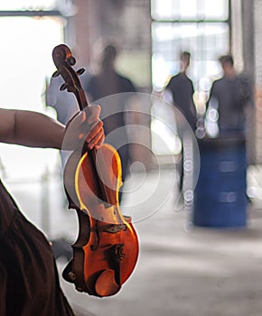 Cellos and Violas at rest before the concert