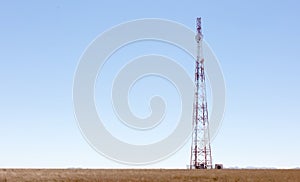 Cellphone communication tower with microwave link