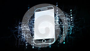 Cellphone device in virtual cyberspace network with binary code