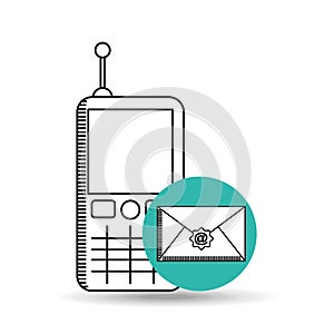 Cellphone email concept send message graphic