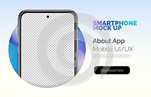 Cellphone frame in circle presentation. 3d illustration cell phone. Smart phone frame with transparent display isolated