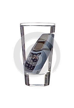 Cellphone in a glass of water