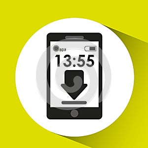 Cellphone internet download network media icon