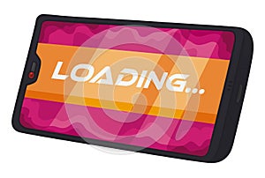 Cellphone with loading screen ready to play, Vector illustration photo