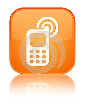 Cellphone ringing icon special orange square button