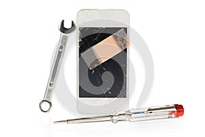 Cellphone with spanner and electric tester