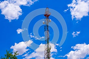 Cellphone Tower On Clear Blue Sky Background 2.