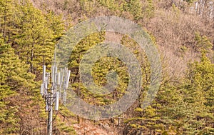 Cellphone tower on the side of a mountain