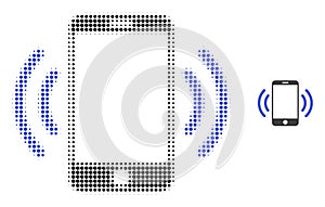 Cellphone Vibration Halftone Dot Icon