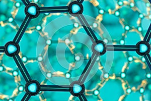 Cells and biological chain,molecules and abstract conception,3d rendering