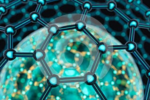 Cells and biological chain,molecules and abstract conception,3d rendering