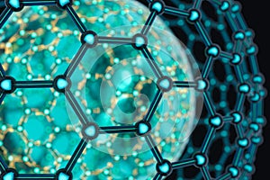 Cells and biological chain,molecules and abstract conception,3d rendering