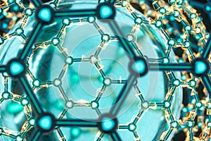 Cells and biological chain,molecules and abstract conception,3d rendering