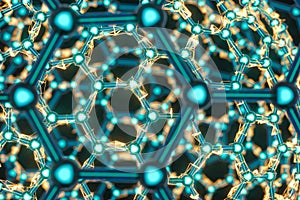 Cells and biological chain,molecules and abstract conception,3d rendering