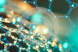 Cells and biological chain,molecules and abstract conception,3d rendering