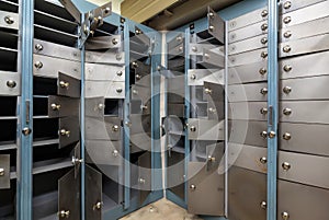 Cells in an old safe bank.