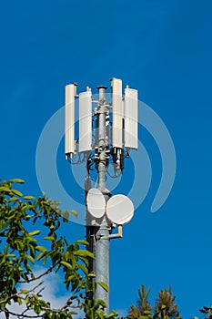 Cellular antenna on blue sky