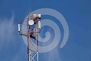 Cellular antenna on the blue sky