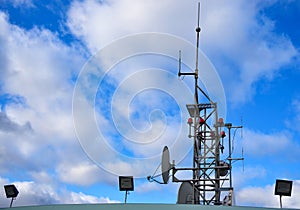 Cellular antenna on the roof of the house