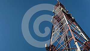 Cellular antenna tower and sky time lapse video