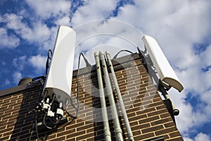 Cellular antennas installed on the building