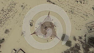 Cellular base station. close-up. aerial shot