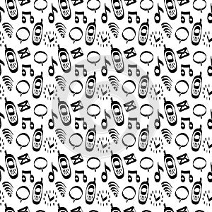Cellular communication Icons Seamless pattern