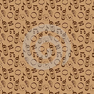 Cellular communication Icons Seamless pattern