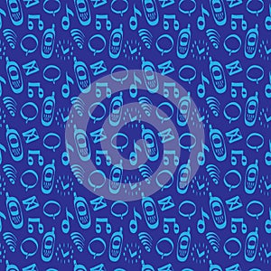Cellular communication Icons Seamless pattern