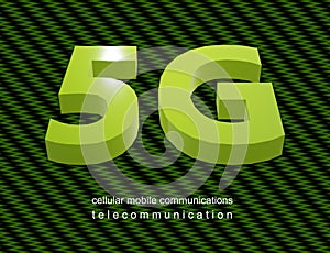 Cellular mobile communications. Poster 5G. Speed of the massive connectivity of the device and new protocols in development.