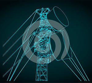 Cellular network base station illustration