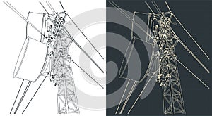 Cellular network base station illustrations