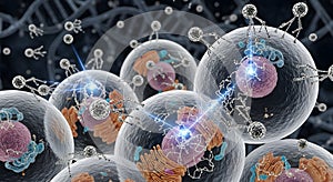 Cellular Network Illustration Biological Processes Molecular Communication Scientific Visualization